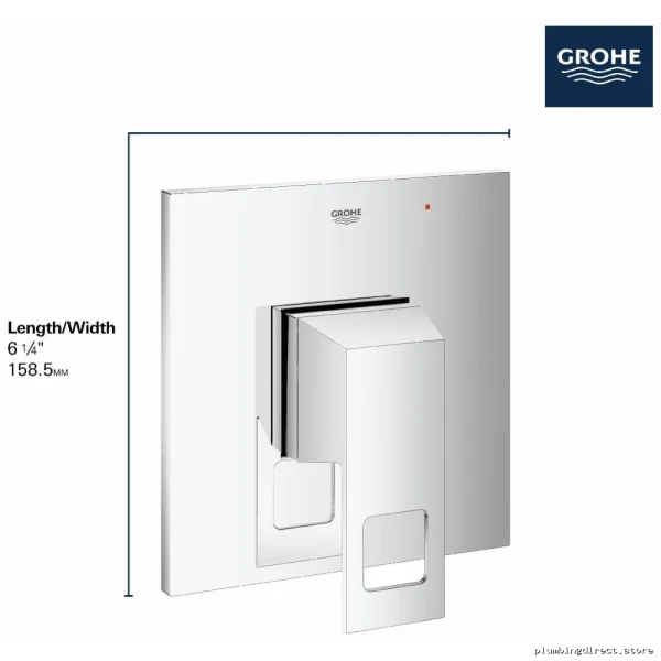 Grohe Eurocube Pressure Balance Valve Trim w/ Cartridge - Hard Graphite 14469A00