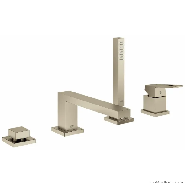 Grohe Eurocube 4-Hole Roman Tub Fill & Hand Shower Trim in Brushed Nickel - Image 4