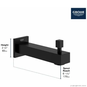 Grohe Eurocube Tub Spout with Diverter | Brushed Nickel 13307EN0