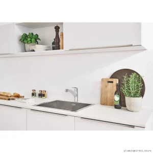 Grohe Eurosmart Chrome Pullout Spray Kitchen Faucet - Modern & Durable Design
