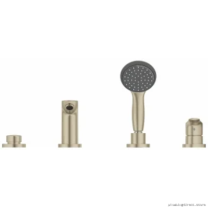 Eurosmart Roman Tub Filler Trim with Hand Shower - 4-Hole Brushed Nickel Grohe