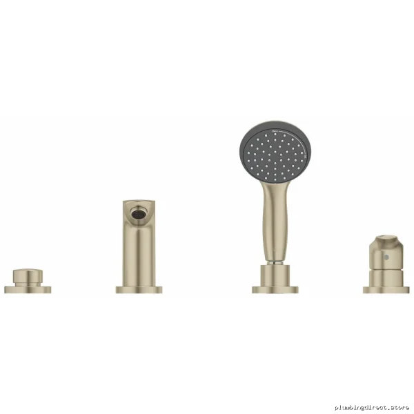 Eurosmart Roman Tub Filler Trim with Hand Shower - 4-Hole Brushed Nickel Grohe