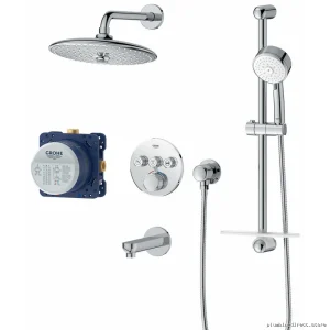 Eurosmart Euphoria Chrome Thermostatic Shower Kit with Rough-In Valve - Complete Set by Grohe