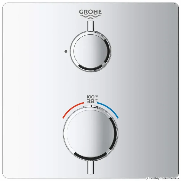 Grohe Geotherm Thermostatic Valve Trim - Brushed Cool Sunrise Finish Model 24110GN0 - Image 2