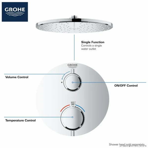 Grohe Geotherm 24107A00 Hard Graphite Thermostatic Valve for Precise Control - Image 3