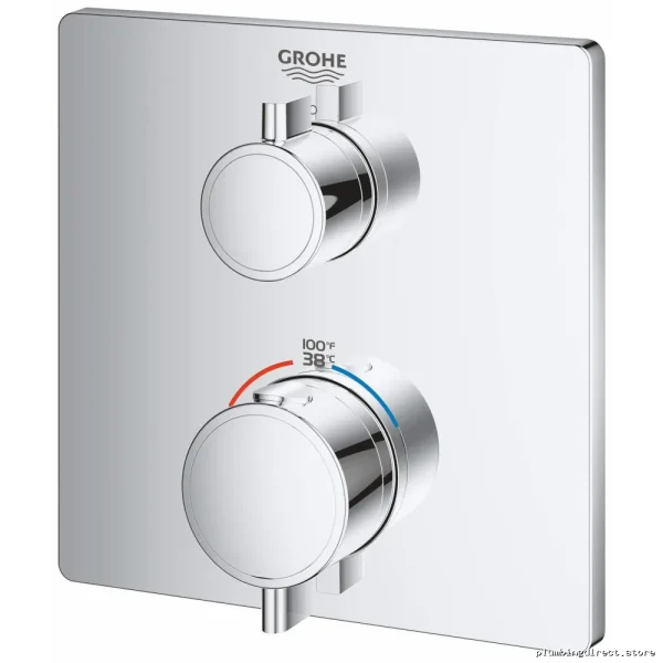 Grohe Geotherm Thermostatic Valve Trim - Brushed Cool Sunrise Finish Model 24110GN0 - Image 5