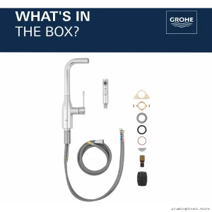 Grohe Pull-Out Spray Kitchen Faucet in Graphite Finish - Durable Design