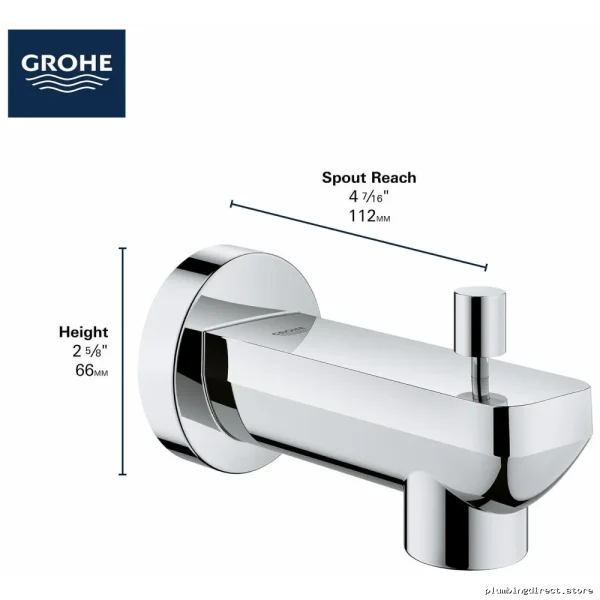 Linear Tub Spout with Diverter for Sink - Matte Black Grohe Model 133822431 - Image 2