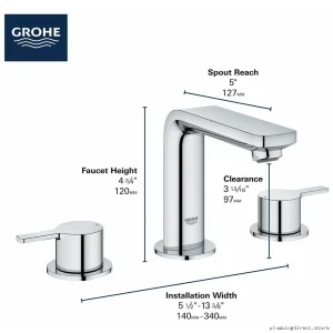 Grohe Lineare Matte Black Widespread Bathroom Faucet
