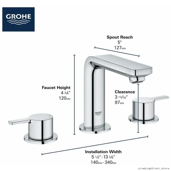 Grohe Lineare Matte Black Widespread Bathroom Faucet