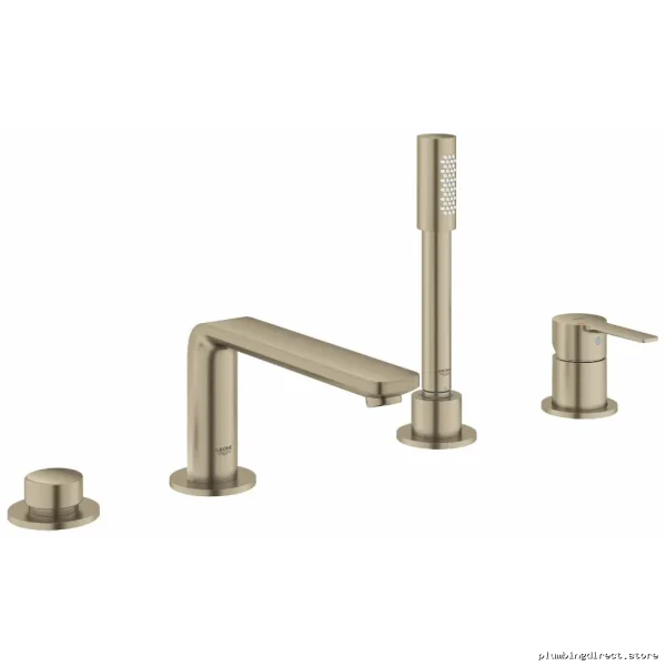 Grohe Lineare 4-Hole Roman Tub Filler Trim with Handheld Shower in Brushed Nickel - Image 5