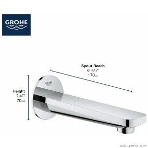 Grohe Lineare Series Hard Graphite Tub Faucet Spout