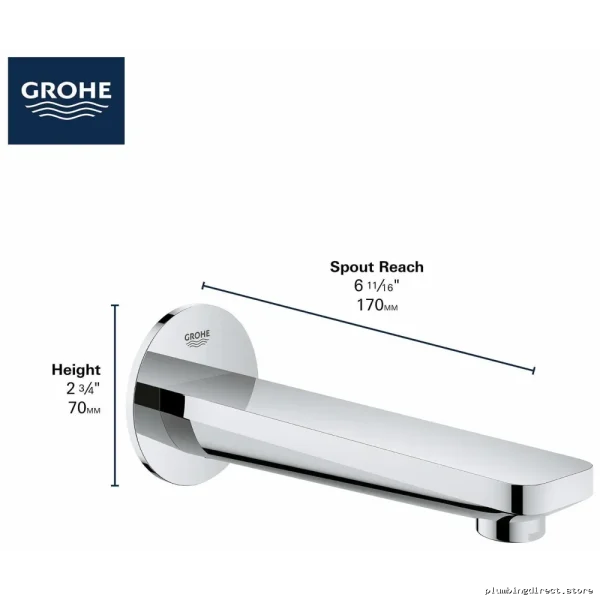 Grohe Lineare Series Hard Graphite Tub Faucet Spout