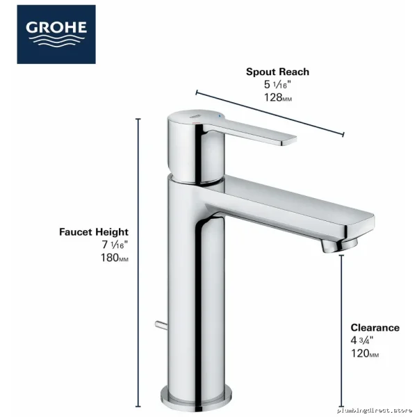 Grohe Matte Black Single Hole Bathroom Faucet Modern Design 23794243A - Image 2