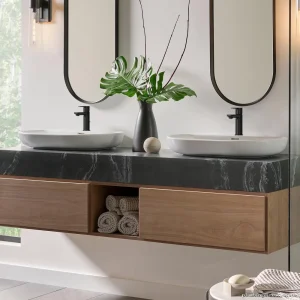 Grohe Matte Black Single Hole Bathroom Faucet Modern Waterfall Spout