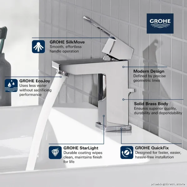 Grohe Matte Black Single Lever Bathroom Sink Faucet 23129243A - Image 3