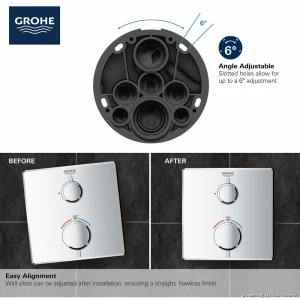 Grohe Matte Black Thermostatic Shower Valve Trim 241102430
