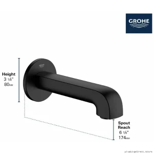 Grohe Sleek Defined Tub Spout - Matte Black