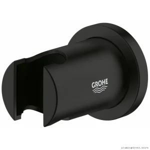 Grohe Matte Black Wall-Mounted Hand Shower Bracket – Modern Design