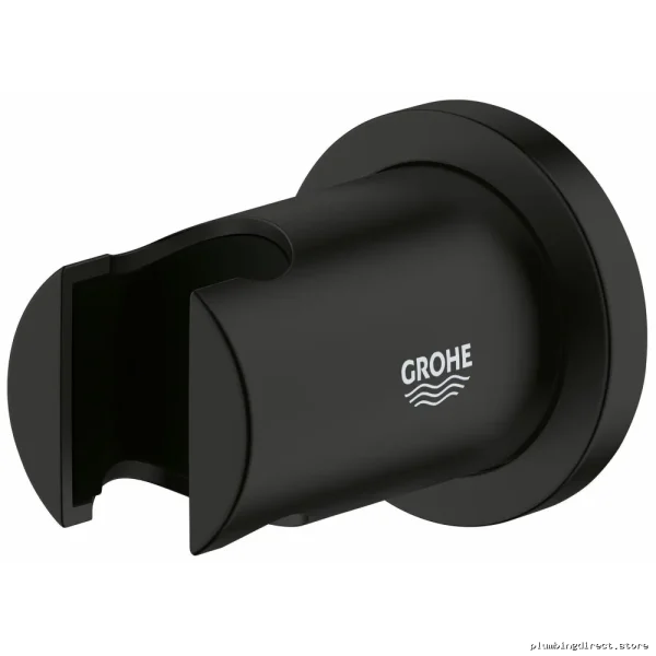 Grohe Matte Black Wall-Mounted Hand Shower Bracket – Modern Design