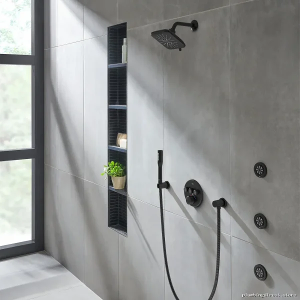 Grohe Matte Black Wall-Mounted Hand Shower Bracket – Modern Design - Image 4