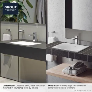 Undermount Bathroom Sink Modern Alpine White Eurocube Collection Grohe