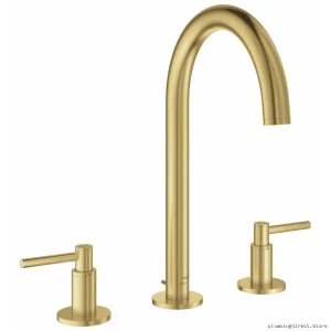 Modern Atrio Widespread Single-Handle Bathroom Faucet with Brushed Cool Sunrise Finish - Grohe 20659GN0
