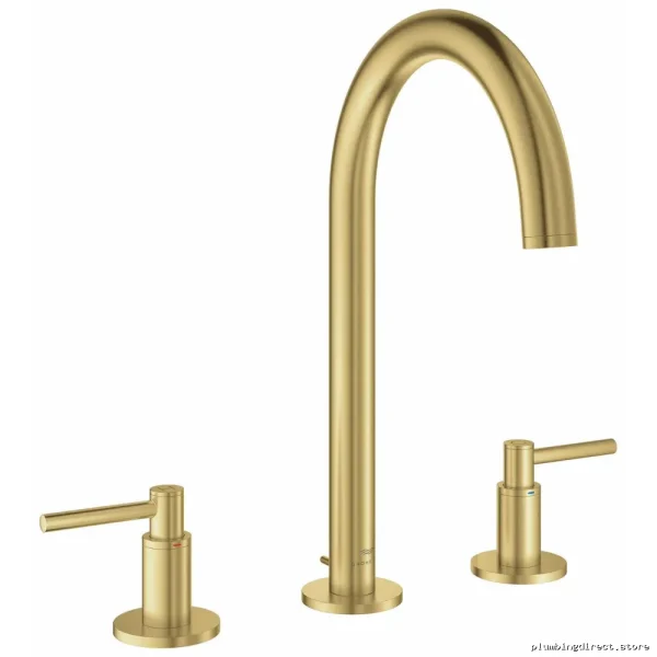 Modern Atrio Widespread Single-Handle Bathroom Faucet with Brushed Cool Sunrise Finish - Grohe 20659GN0