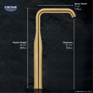 Grohe 23538A0A Modern High Arc Vessel Sink Faucet - Hard Graphite Finish