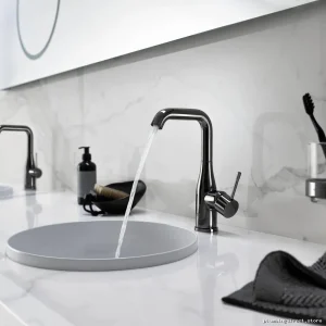 Grohe Modern Single-Hole Bathroom Faucet in Matte Black Finish