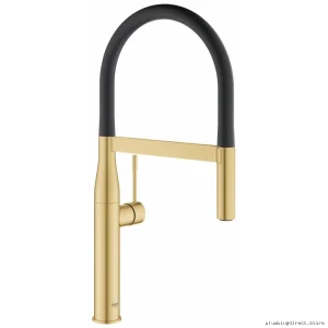 Grohe 30295GN0 Pull-Down Kitchen Faucet Semi-Pro Series with Adjustable Spray Hose - Brushed Cool Sunrise Finish Professional Faucets