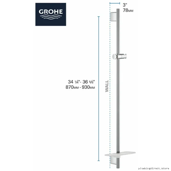 Grohe Rainfall Shower Slide Bar with Brushed Cool Sunrise Finish - 26603GN0 - Image 2