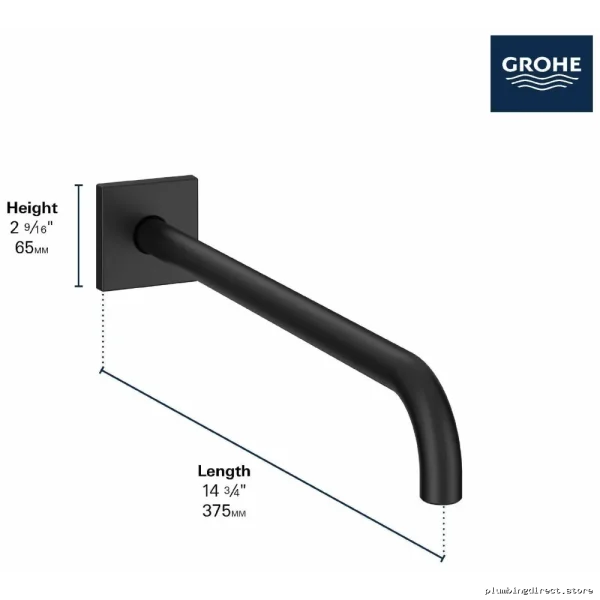 Grohe Rainshower Shower Arm - 15-Inch Square Brushed Cool Sunrise Finish