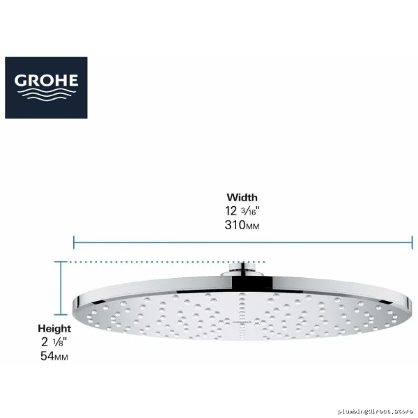 Grohe Rainshower 310 Mono Brushed Nickel Shower Head - Image 2