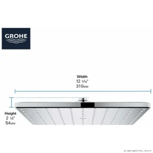 Grohe Rainshower 310 Mono Single-Function Shower Head - Brushed Cool Sunrise Finish