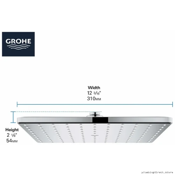 Grohe Rainshower 310 Mono Single-Function Shower Head - Brushed Cool Sunrise Finish