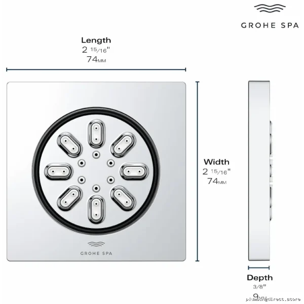 Grohe Rainshower Aqua 2-in-1 Adjustable Body Spray Shower - Brushed Finish - Image 3