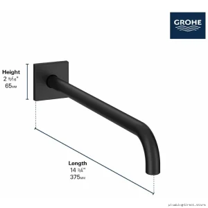 Grohe Rainshower Squared Design Modern Shower Arm in Hard Graphite Finish #...