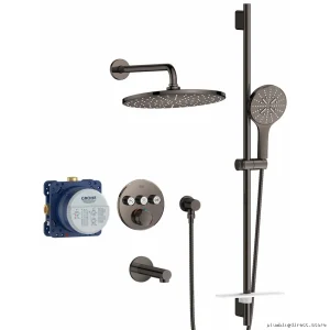 Grohe Rainshower Thermostatic Shower System with SmartControl - Graphite
