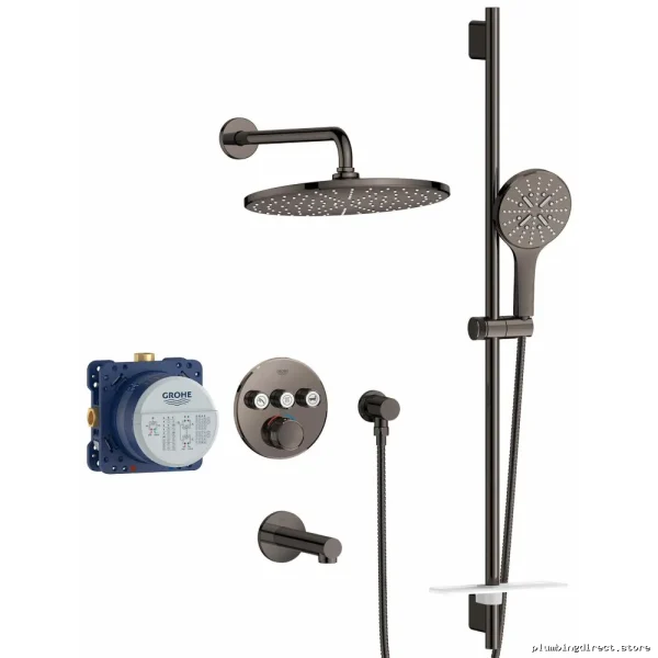 Grohe Rainshower Thermostatic Shower System with SmartControl - Graphite