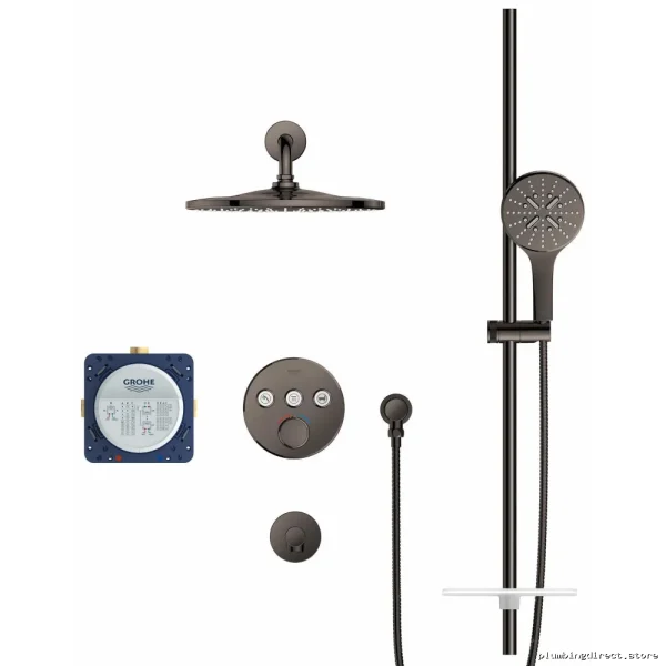 Grohe Rainshower Thermostatic Shower System with SmartControl - Graphite - Image 2