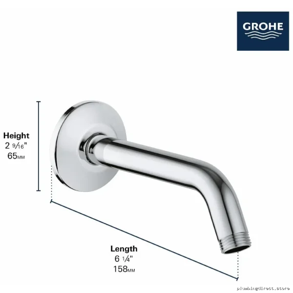 Relaxa Premium Shower Arm - Brushed Nickel 27412EN0 Grohe