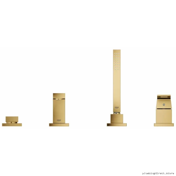 Grohe Roman-Style Tub Filler Kit w/Handheld Shower & Brushed Cool Sunrise Finish - Image 3
