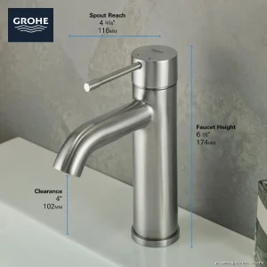 Grohe Single Hole Bathroom Faucet for S-Size Chrome Finish - Model 2359200A