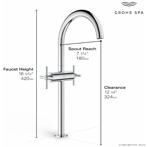 Grohe 21161000 Single Hole Bathroom Faucet - One-Handle Chrome Design - Image 2