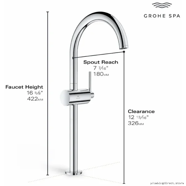 Grohe Single Hole Bathroom Faucet - Brushed Nickel 24352EN0
