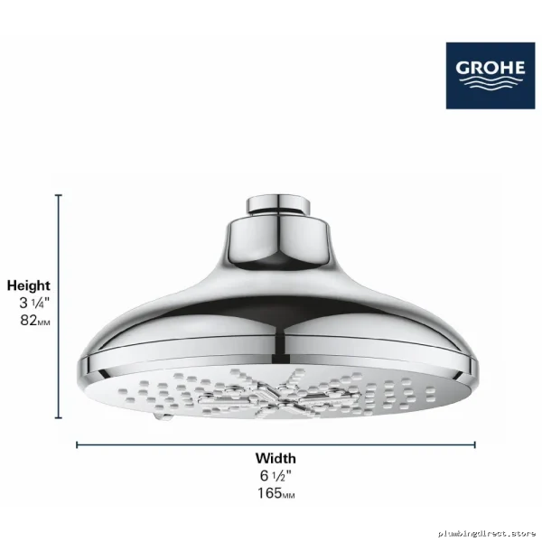 Rainshowe(r) SmartActive multi-function Shower Head with Cool Brushed Sunrise Finish - ModelNumber Grohe