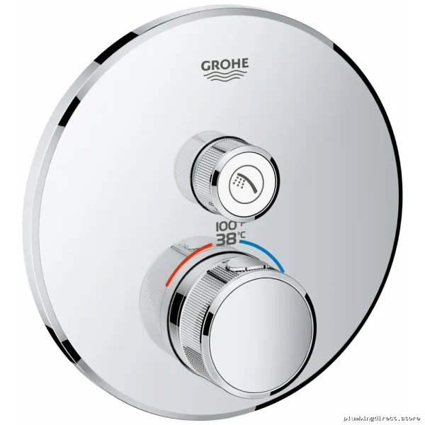Grohe SmartControl Single Function Thermostat Valve Trim w/ Ctrl Module - Chrome