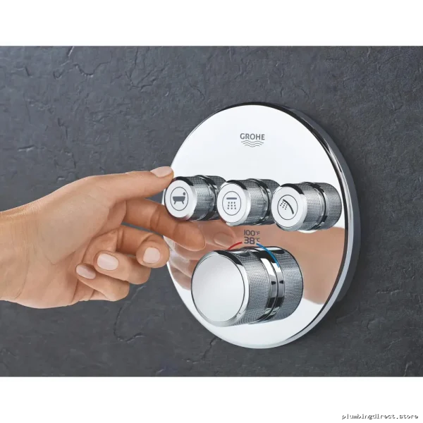 Grohe SmartControl Triple Function Thermostatic Valve Trim with Integrated Control Module Chrome Finish Model 29138000 - Image 2