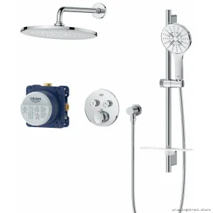 Grohe SmartControl Thermostatic Shower Kit with Chrome Finish & Rough-In Installation - Model 1030700000